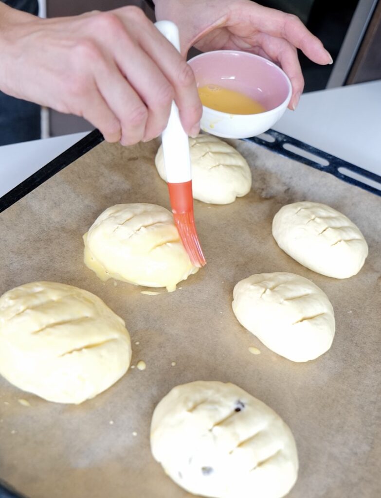 Egg wash before baking