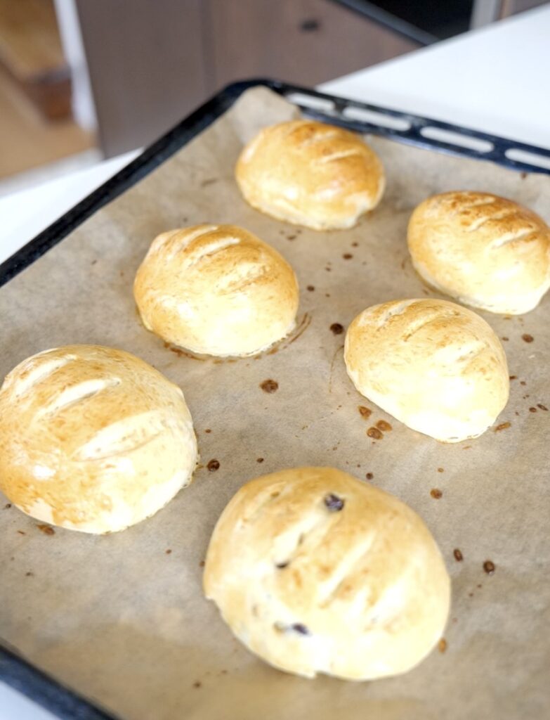 Golden rolls fresh from the oven
