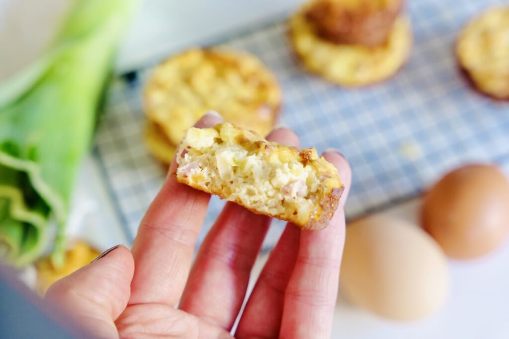 Texture of crustless mini quiches for baby