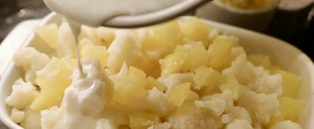 Light béchamel on cauliflower gratin