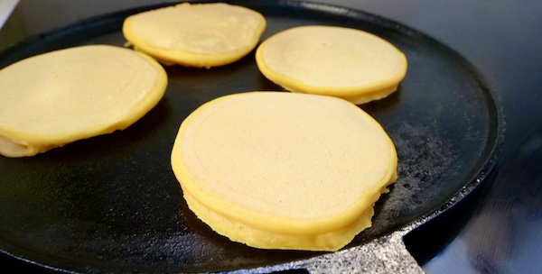 Cooking carrot pancakes