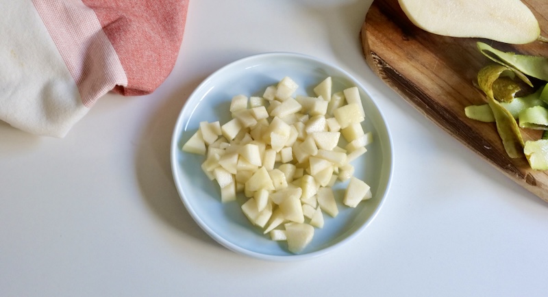 Pear cut into small pieces