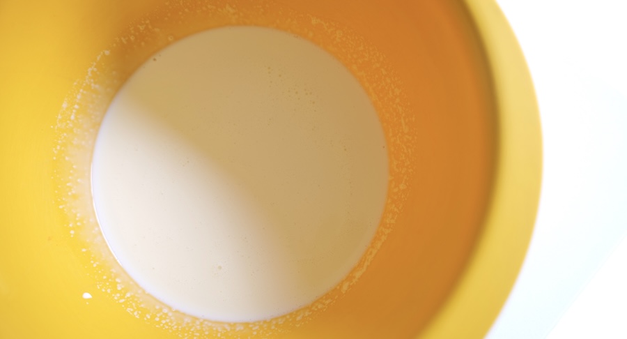 Very cold heavy cream in the mixing bowl