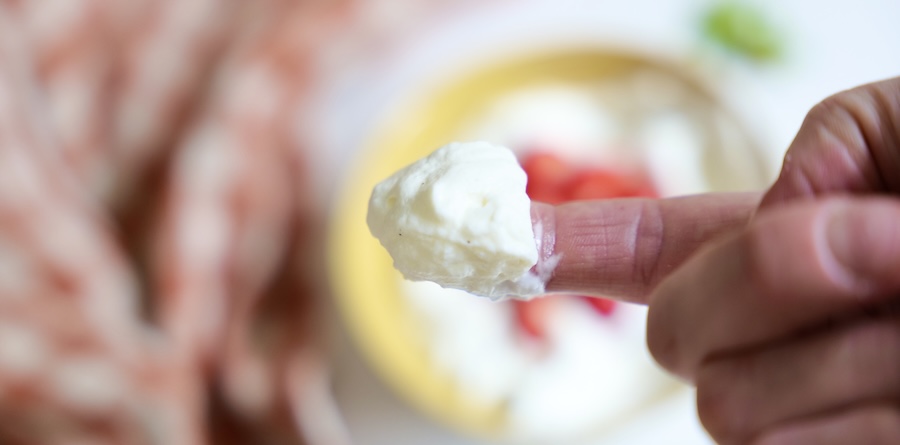 Texture of homemade whipped cream for baby